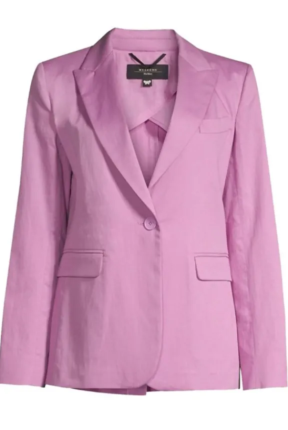 gelosia_cotton_amp_linen__2.webp Weekend MaxMara Gelosia Cotton & Linen Blazer - Lilac | Suits & Co-Ordinates | Jackets And Coats