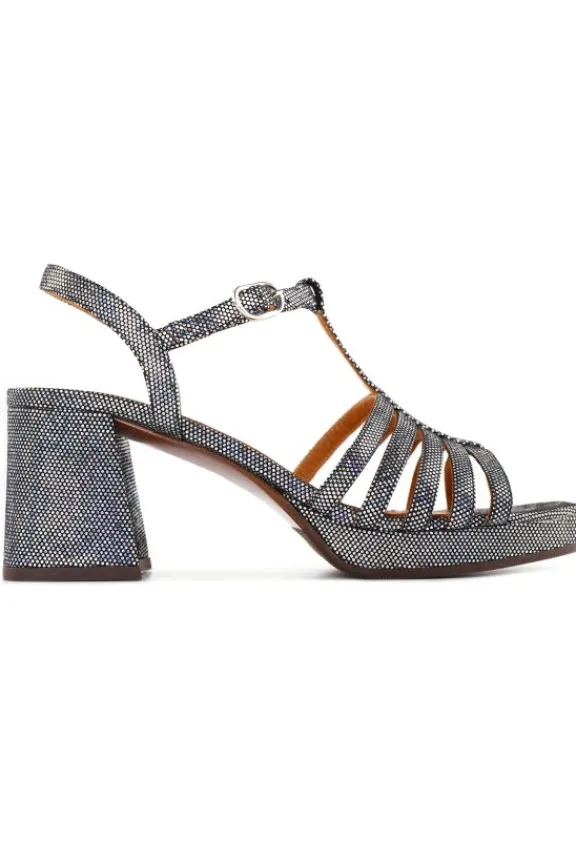 Chie Mihara Genial Metallic Leather Sandals - House Silver | Chie Mihara