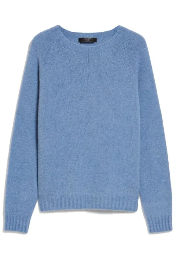 Weekend MaxMara Ghiacci Alpaca and Cotton Sweater - Light Blue | Knitwear