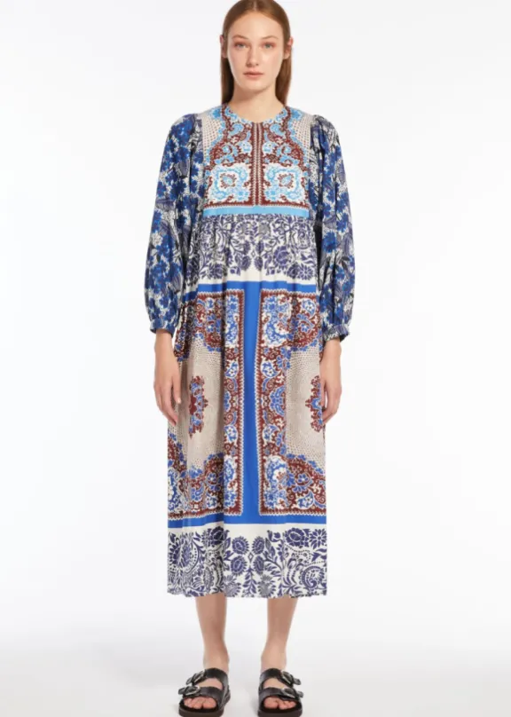 ghiotto_cotton_poplin_dre_3.webp Weekend MaxMara Ghiotto Cotton Poplin Dress - Turquoise | Dresses