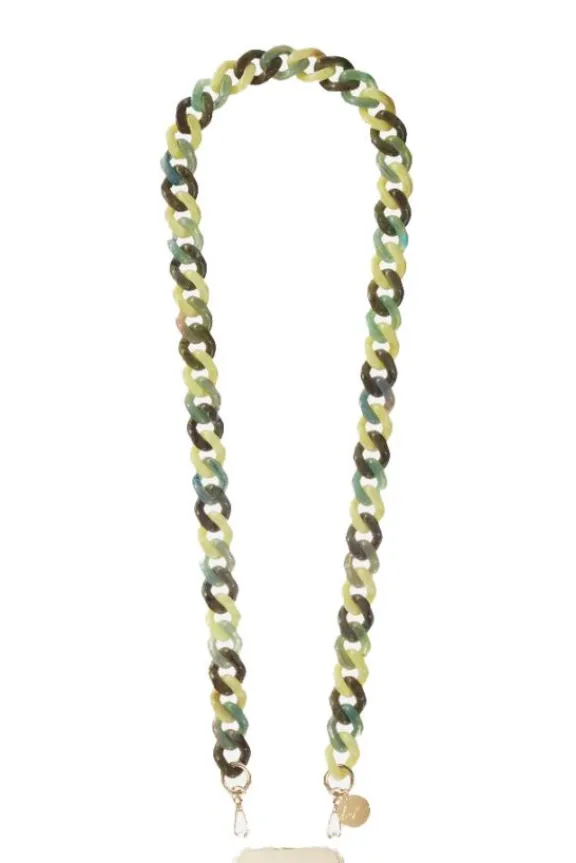 La Coque Française Gia Chain 120cm - Green & Yellow | Phone Accessories