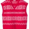 American Vintage Gylson Vest - Fuchsia Jacquard Ecru | Knitwear
