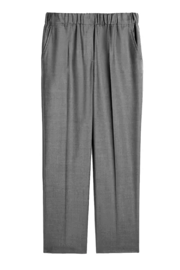 hateley_comfortfit_flanne_2.webp Weekend MaxMara Hateley Comfort-Fit Flannel Trousers - Medium Grey | Trousers And Playsuits