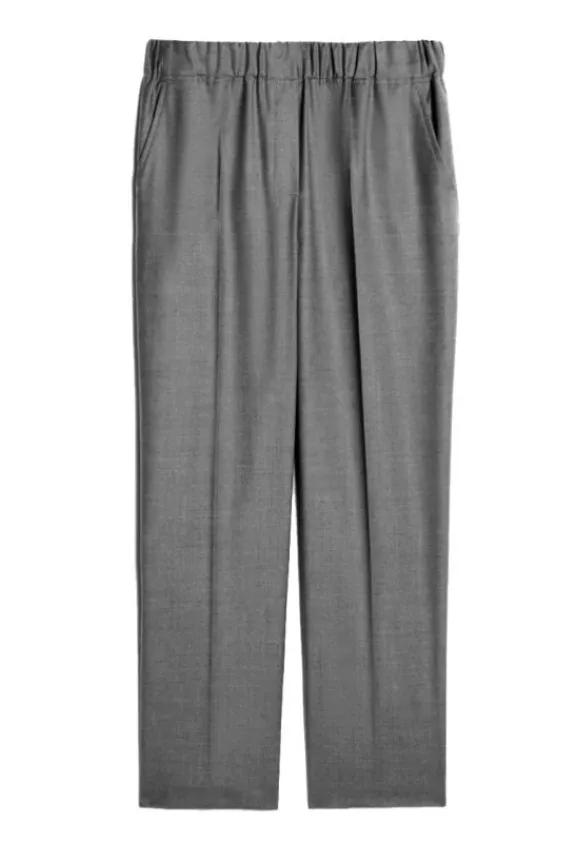 hateley_comfortfit_flanne_3.webp Weekend MaxMara Hateley Comfort-Fit Flannel Trousers - Medium Grey | Trousers And Playsuits