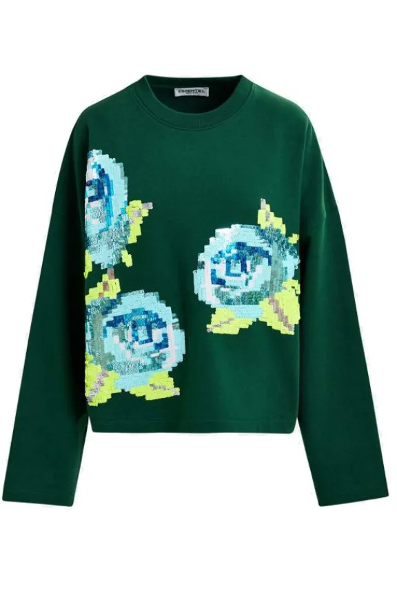 hedance_embroidered_sweat_3.webp Essentiel Antwerp Hedance Embroidered Sweatshirt - Pink Needle | Shirts And Tops | Knitwear