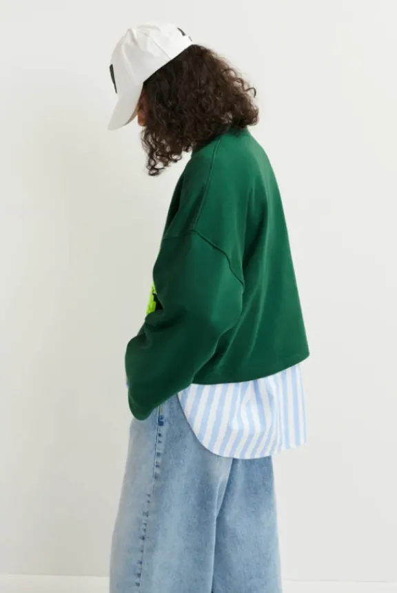 hedance_embroidered_sweat_7.webp Essentiel Antwerp Hedance Embroidered Sweatshirt - Pink Needle | Shirts And Tops | Knitwear