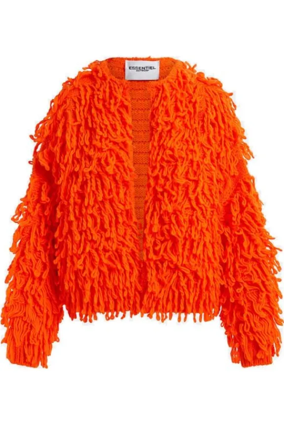 Essentiel Antwerp Hinwood Oversized Loop Stitch Knit - Burnt Orange | Knitwear | Jackets And Coats