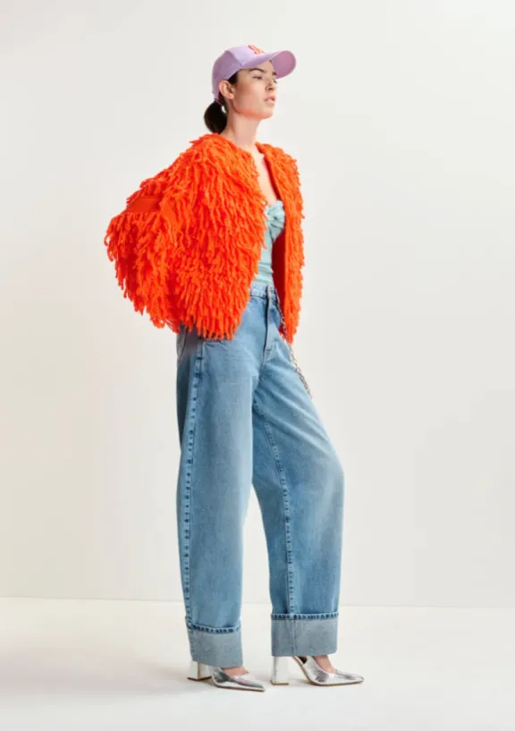 hinwood_oversized_loop_st_3.webp Essentiel Antwerp Hinwood Oversized Loop Stitch Knit - Burnt Orange | Knitwear | Jackets And Coats