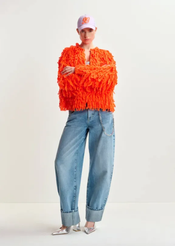 hinwood_oversized_loop_st_5.webp Essentiel Antwerp Hinwood Oversized Loop Stitch Knit - Burnt Orange | Knitwear | Jackets And Coats