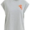 Essentiel Antwerp Hobster Embroidered T-Shirt - Nimbus Cloud | Shirts And Tops