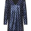 Baum Und Pferdgarten Javona Dress - Blue Dotted Sequin | Dresses