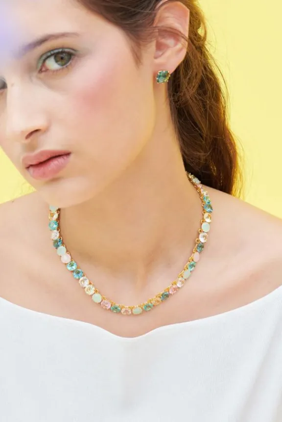 Les Néréides La Diamantine Acqua Azzura Round Stones Choker Necklace | Jewellery | Gifts