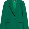 Weekend MaxMara Lamine Natural Stretch Wool Blazer - Green | Suits & Co-Ordinates | Jackets And Coats