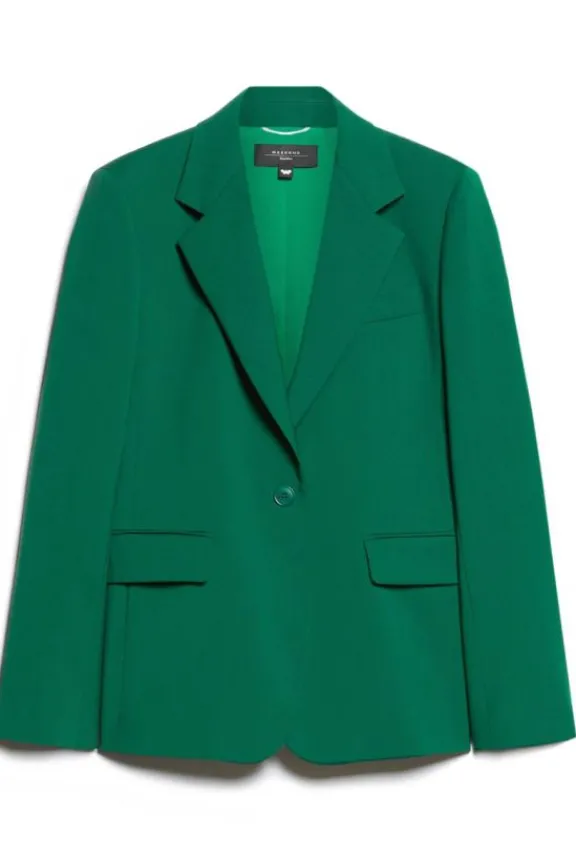 Weekend MaxMara Lamine Natural Stretch Wool Blazer - Green | Suits & Co-Ordinates | Jackets And Coats