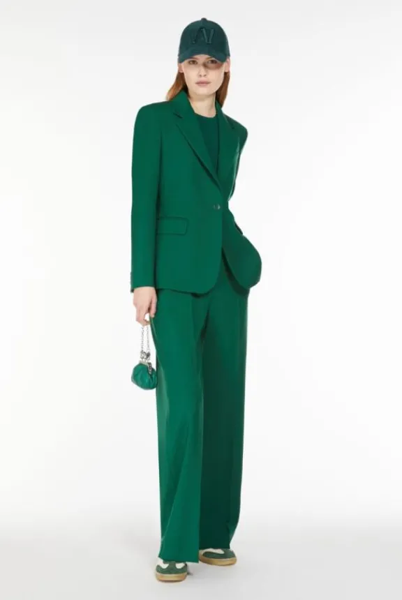 lamine_natural_stretch_wo_5.webp Weekend MaxMara Lamine Natural Stretch Wool Blazer - Green | Suits & Co-Ordinates | Jackets And Coats