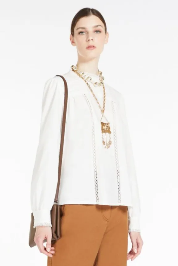 laringe_cotton_poplin_blo_2.webp Weekend MaxMara Laringe Cotton Poplin Blouse - White | Shirts And Tops