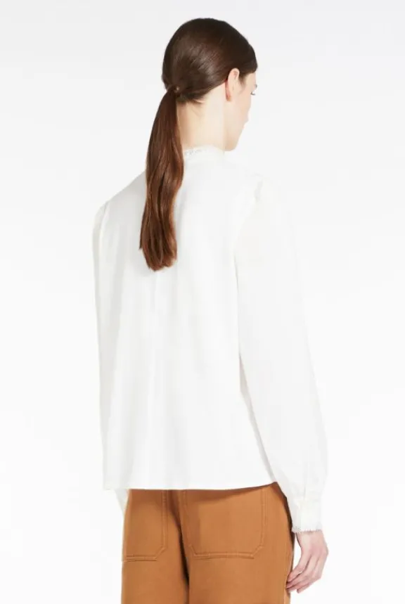 laringe_cotton_poplin_blo_6.webp Weekend MaxMara Laringe Cotton Poplin Blouse - White | Shirts And Tops