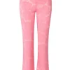 Stine Goya Long Flared Elasticated Pants - Rose Relief | Trousers And Playsuits