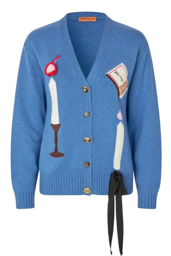 Stine Goya Long Sleeve Cardigan - Candle Setting Intarsia | Knitwear