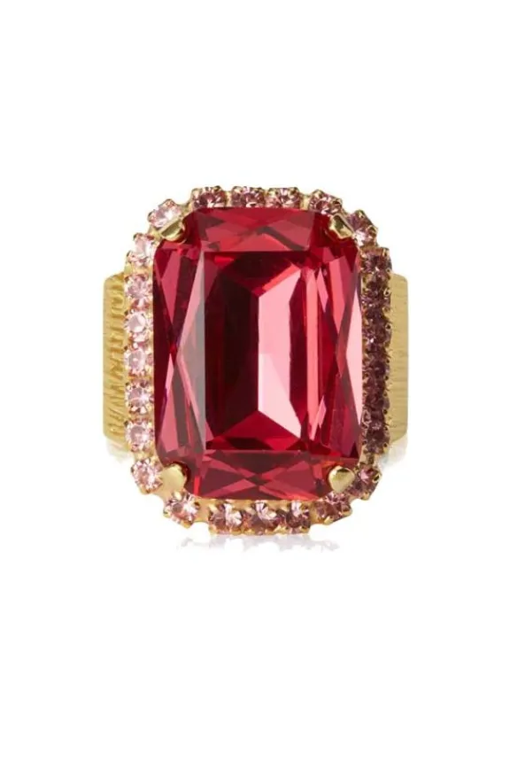 Caroline Svedbom Lydia Cocktail Ring - Mulberry Red + Light Rose | Jewellery | Gifts