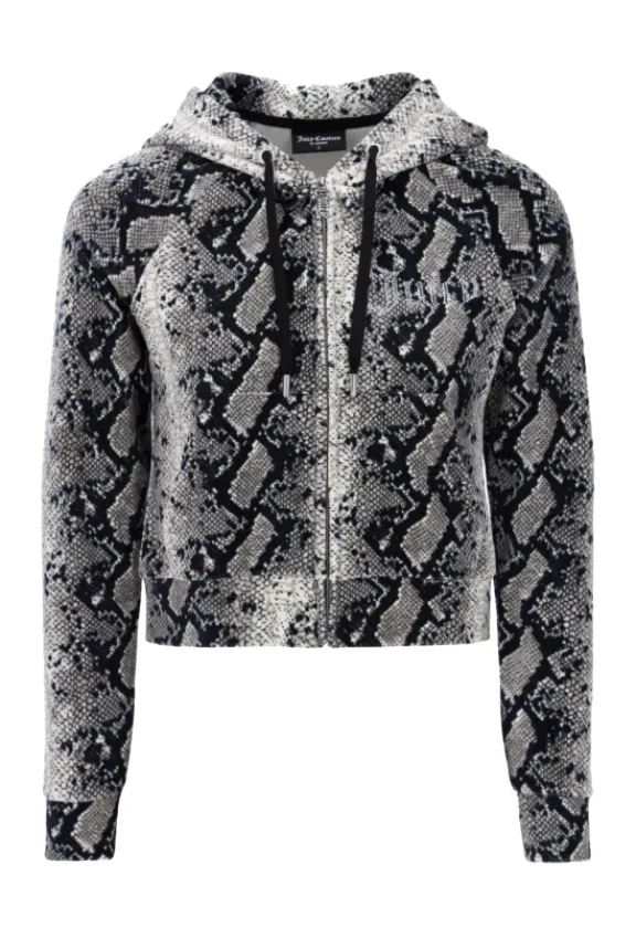 madison_classic_velour_ho_2.webp Juicy Couture Madison Classic Velour Hoodie - Beige Snake Print | Suits & Co-Ordinates | Shirts And Tops