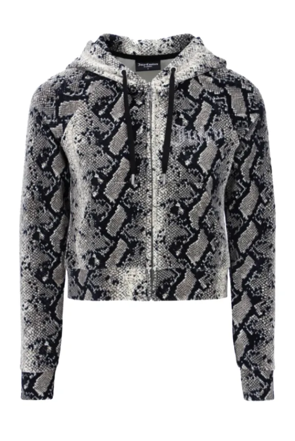 madison_classic_velour_ho_3.webp Juicy Couture Madison Classic Velour Hoodie - Beige Snake Print | Suits & Co-Ordinates | Shirts And Tops