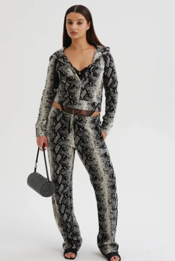 madison_classic_velour_ho_5.webp Juicy Couture Madison Classic Velour Hoodie - Beige Snake Print | Suits & Co-Ordinates | Shirts And Tops