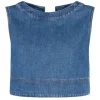 Weekend MaxMara Magia Sleeveless Denim Top - Navy Medium | Suits & Co-Ordinates | Shirts And Tops