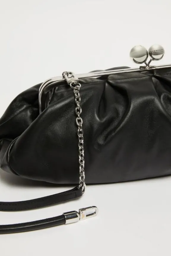 Weekend MaxMara Marche Large Pasticcino in Nappa Leather - Black | Bags And Purses