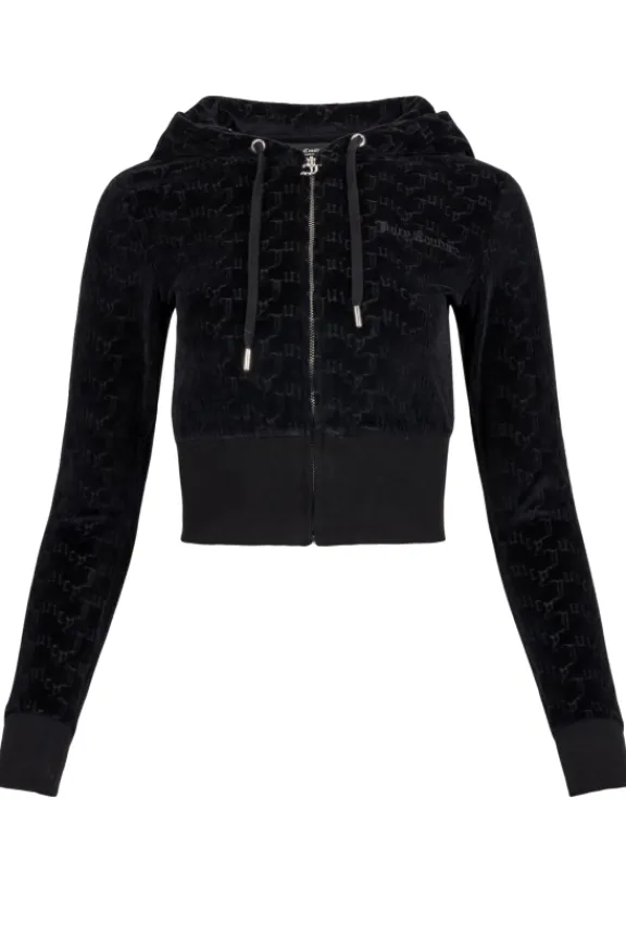 Juicy Couture Marissa Classic Velour Hoodie - Black Monogram | Suits & Co-Ordinates | Shirts And Tops