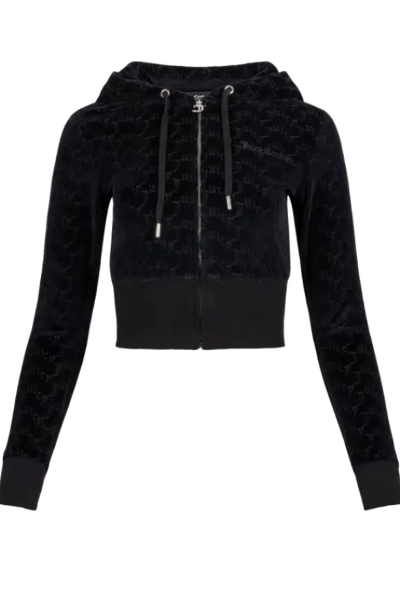Juicy Couture Marissa Classic Velour Hoodie - Black Monogram | Suits & Co-Ordinates | Shirts And Tops