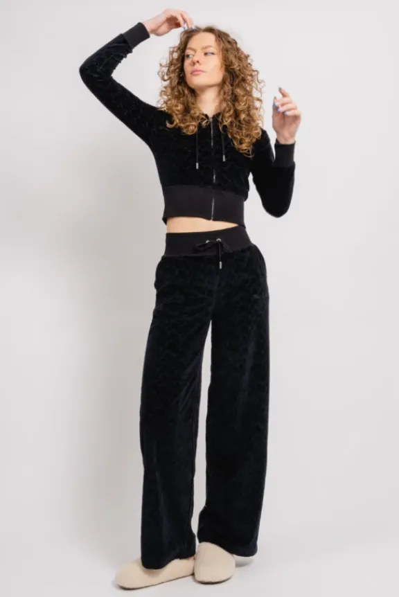 marissa_classic_velour_ho_4.webp Juicy Couture Marissa Classic Velour Hoodie - Black Monogram | Suits & Co-Ordinates | Shirts And Tops