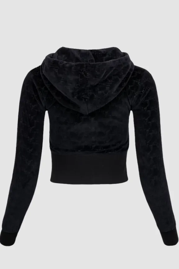 marissa_classic_velour_ho_7.webp Juicy Couture Marissa Classic Velour Hoodie - Black Monogram | Suits & Co-Ordinates | Shirts And Tops