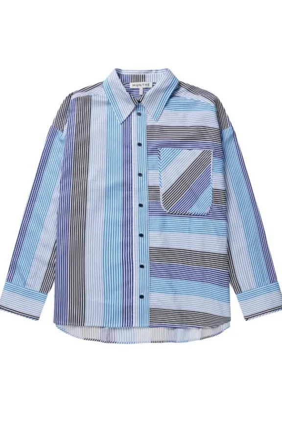 Munthe Matrimi Cotton Shirt - Blue | Shirts And Tops