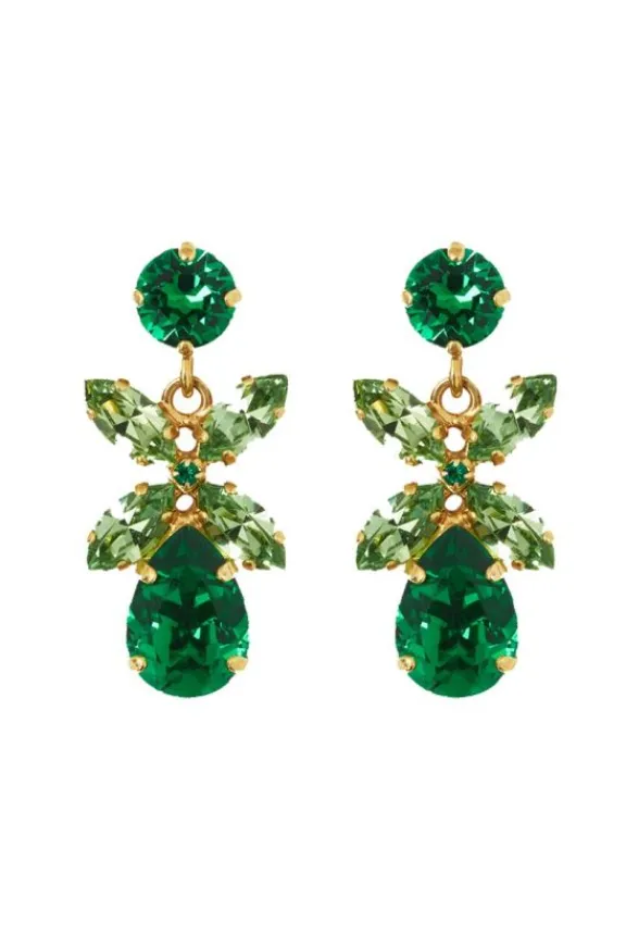 Caroline Svedbom Mini Dione Earrings - Gold/Majestic Green Combo | Jewellery