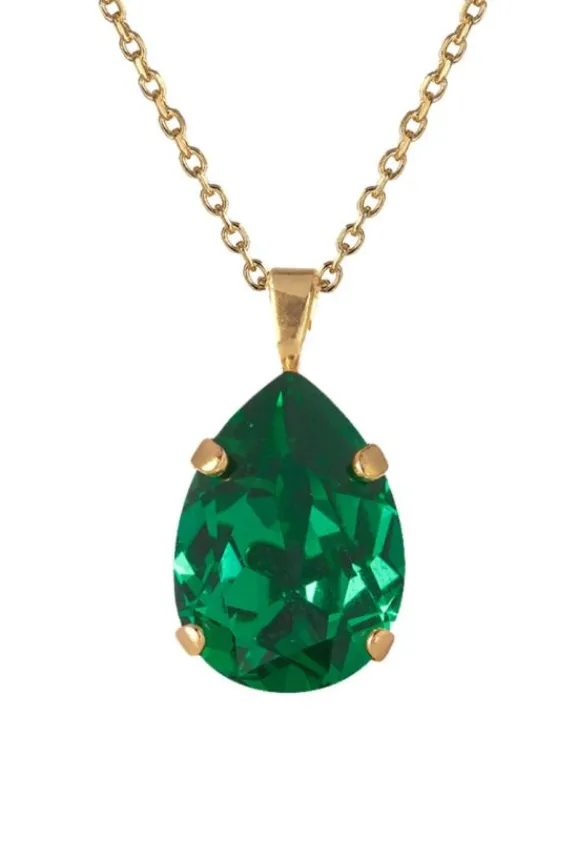 Caroline Svedbom Mini Drop Necklace - Gold/Majestic Green | Jewellery