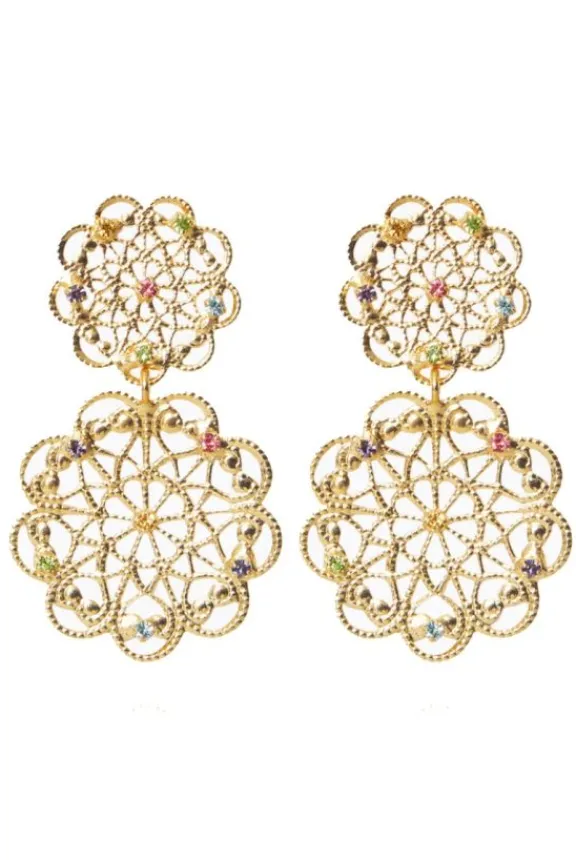Caroline Svedbom Mini Gardenia Earrings - Gold/Rainbow Combo | Jewellery