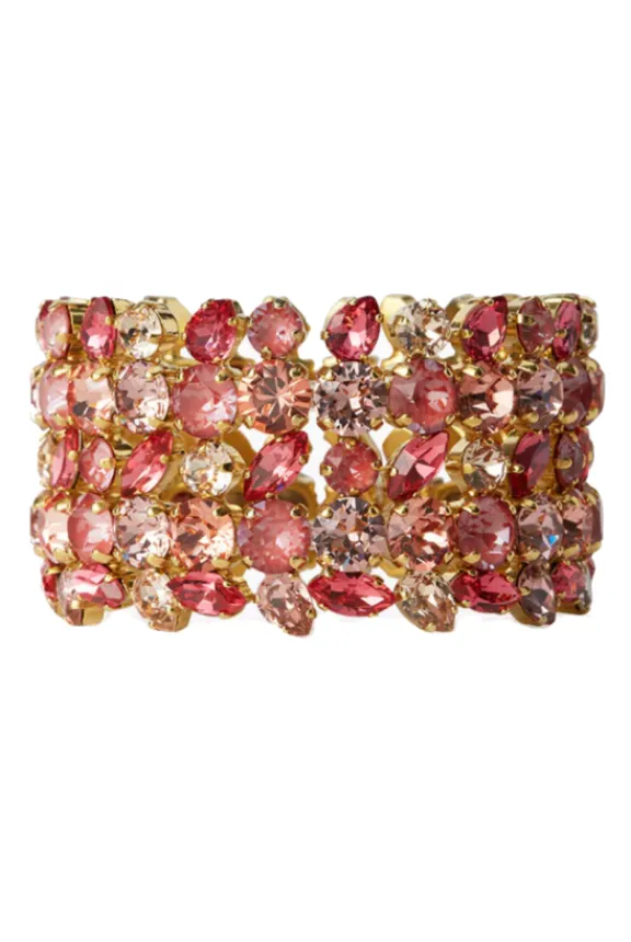 Caroline Svedbom Multi Cuff Bracelet - Gold/Mulberry Red Combo | Jewellery
