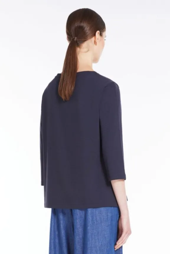multia_jersey_tshirt__nav_5.webp Weekend MaxMara Multia Jersey T-Shirt - Navy | Shirts And Tops