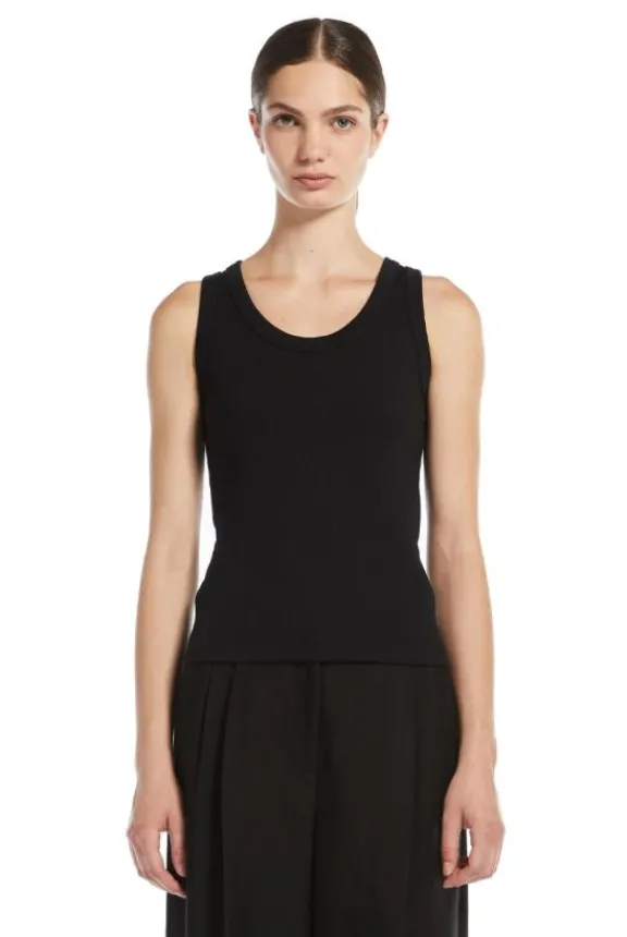 multic_sleeveless_top__bl_5.webp Weekend MaxMara Multic Sleeveless Top - Black | Shirts And Tops