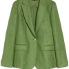 Weekend MaxMara Nalut Washed Linen Blazer - Green | Suits & Co-Ordinates | Jackets And Coats