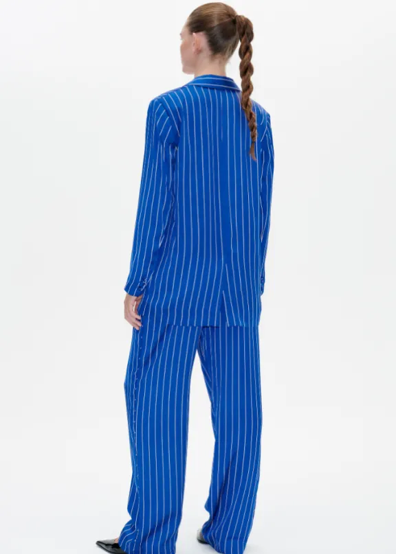 narine_trousers__sodalite_4.webp Baum Und Pferdgarten Narine Trousers - Sodalite Blue Pinstripe | Trousers And Playsuits | Suits & Co-Ordinates