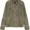Weekend MaxMara Oblato Suede Jacket - Kaki | Jackets And Coats