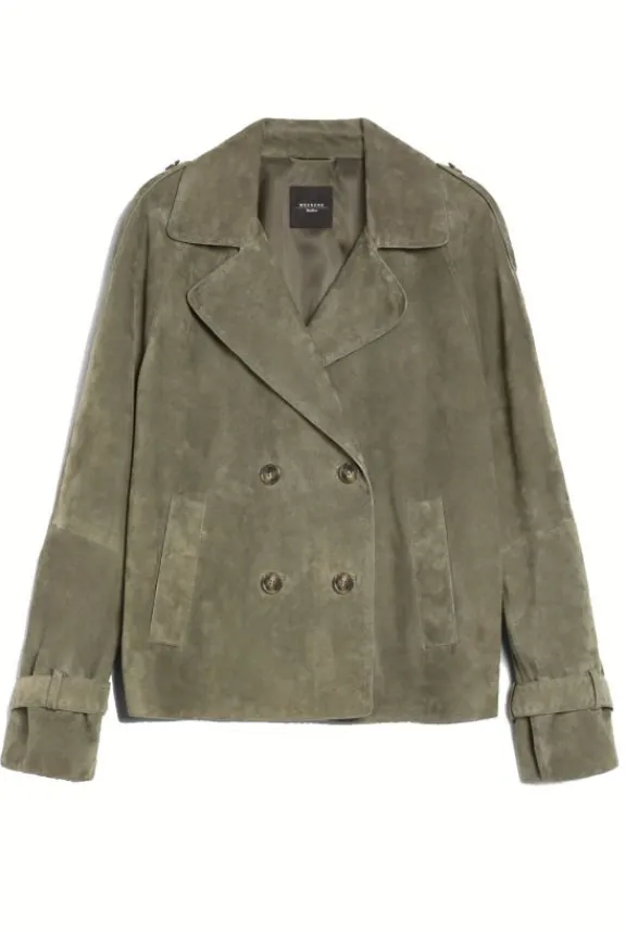 Weekend MaxMara Oblato Suede Jacket - Kaki | Jackets And Coats