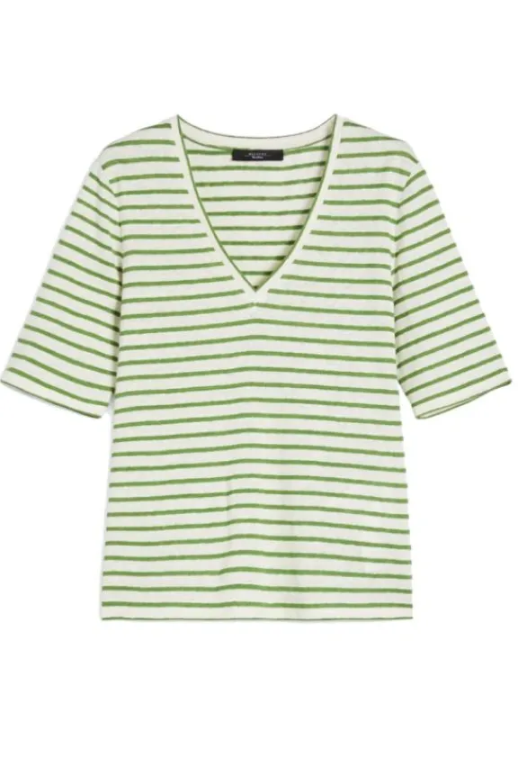 opzione_linen_jersey_tshi_4.webp Weekend MaxMara Opzione Linen Jersey T-Shirt - Green | Shirts And Tops