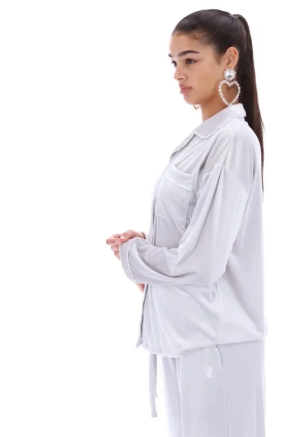 paquita_velvet_pyjama_shi_3.webp Juicy Couture Paquita Velvet Pyjama Shirt - Quite Grey | Shirts And Tops