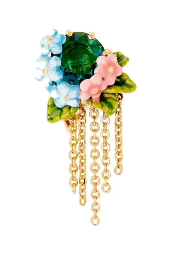 Les Néréides Peony, Campanula & Faceted Glass Stone Earrings | Jewellery | Gifts