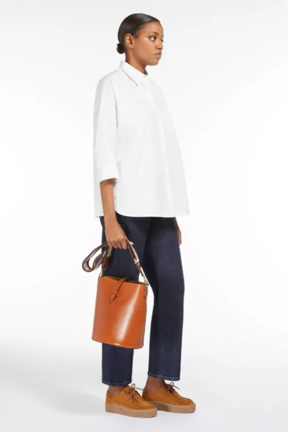 Weekend MaxMara Pere Leather Bucket Bag - Tobacco | Bags And Purses