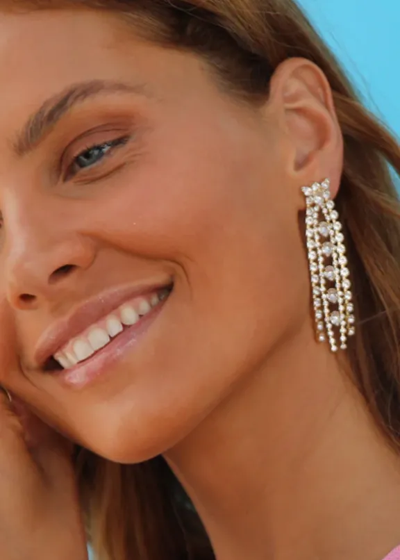 Caroline Svedbom Petite Penelope Earrings - Gold/Crystal | Jewellery