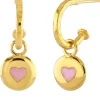 Sophie Harley Pink Button Hoop Earrings | Gifts